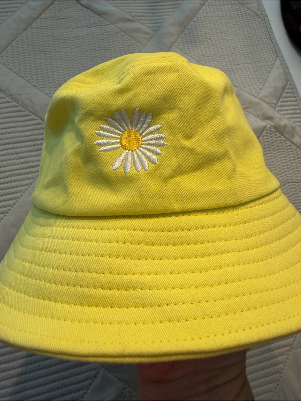 Yellow Daisy Embroidered Bucket Hat - Summer Accessories